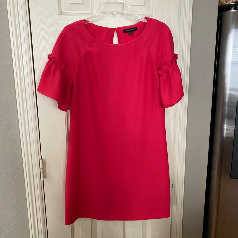 Red/Pink dress with flaired sleeve dress Size XS
